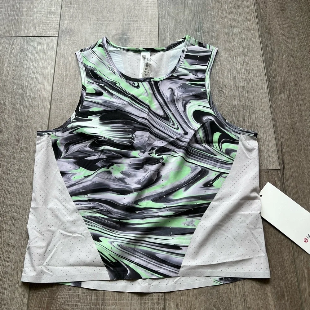 Lululemon Swift Ventilated Running Tank Top in Paint Glide Warp Multi